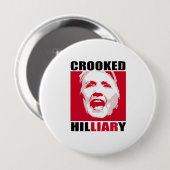 GEKRÜMMTES HILLIARY - - Anti-Hillary - Button (Vorne & Hinten)