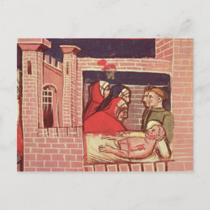Gekümmert für einen Verletzten in einem Schloss Postkarte