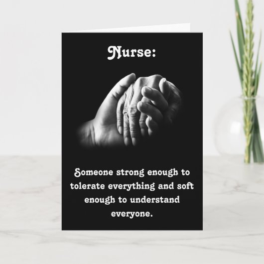 Gekümmert Krankenpflege mit kraftvollem Zitat Karte (Vorderseite)