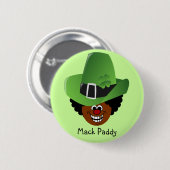 Gekuppelten heraus St Patrick Tageskobold Button (Vorne & Hinten)