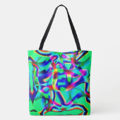 Gekurbelt und sehr farbenfroh, grün dominiert bis tasche (Rückseite)