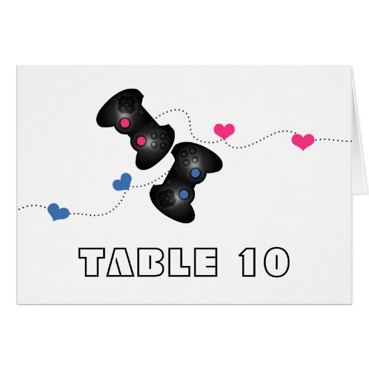 Geky Gamers Tischnummer Card Dark (blau/rosa) (Vorderseite (Horizontal))