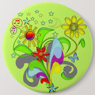 Gel-Blume und Wirbel Button