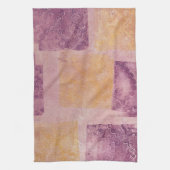 Gel Print, lila und Gold Square Geschirrtuch (Vertikal)