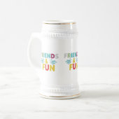 Gelächter - "Freunde und Spaß" Multicolor Bierglas (Vorderseite Links)