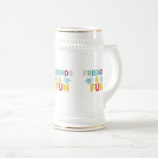 Gelächter - "Freunde und Spaß" Multicolor Bierglas (VorderseiteRechts)