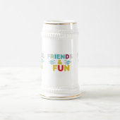 Gelächter - "Freunde und Spaß" Multicolor Bierglas (Mittel)