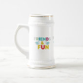Gelächter - "Freunde und Spaß" Multicolor Bierglas (Links)