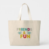 Gelächter - "Freunde und Spaß" Multicolor Jumbo Stoffbeutel (Rückseite)