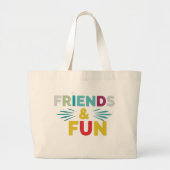 Gelächter - "Freunde und Spaß" Multicolor Jumbo Stoffbeutel (Vorne)