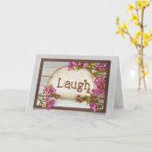 Gelächter in Stein geätzt Karte (Gelbe Blume)