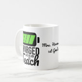 geladen und bereit zum Unterrichten Kaffeetasse (Vorderseite Links)