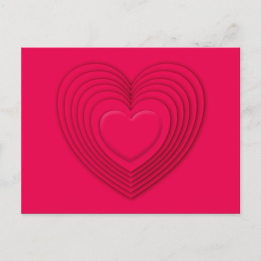 Gelagerte 3-D-Herzen - Rose rot Postkarte (Vorderseite)