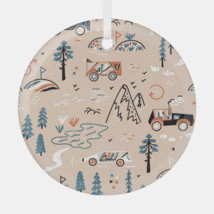Geländefahren, vintage nahtlos. ornament aus glas