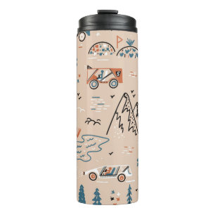 Geländefahren, vintage nahtlos. thermosbecher