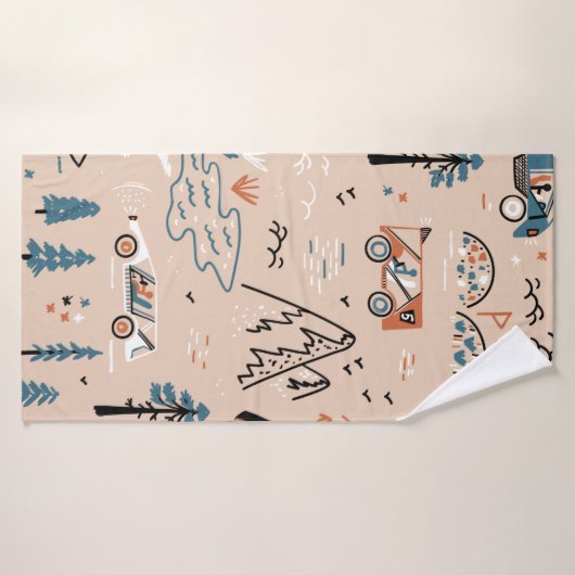 Geländefahrten. Kundgebung des Bergwaldes. Toy Car Badehandtuch (Badehandtuch)