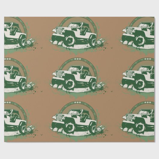 Geländefahrzeug Geschenkpapier (Flach)