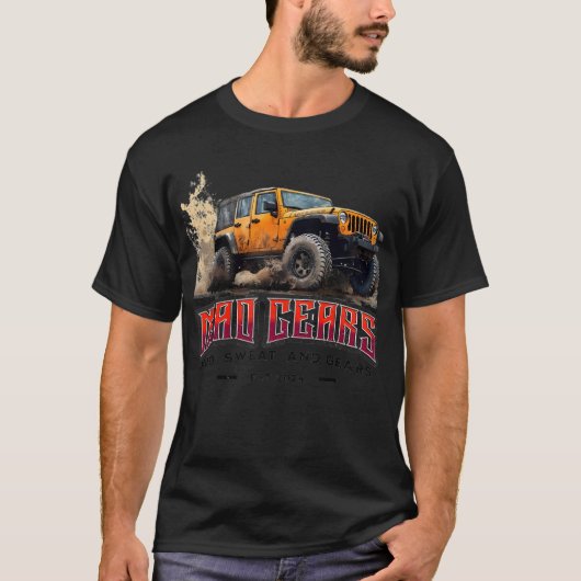 Geländefreund mit Retro-LKW - Ideal für Camping T-Shirt (Vorderseite)