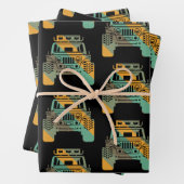 Geländegänger im Retro-Stil 4x4 Geländewagen Geschenkpapier Set (Beispiel)