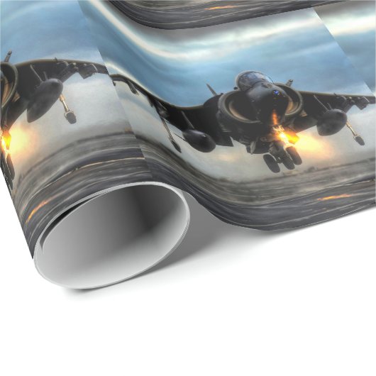 Geländeläufer-Kampfflugzeug Geschenkpapier (Rolleneckpunkt)