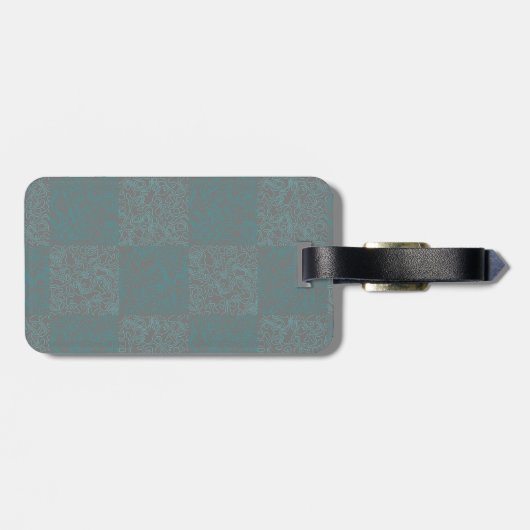 Geländemuster grün 01b Zwei-Tone Gepäckanhänger (Rückseite horizontal)