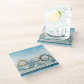 Geländer eines Kreuzschiffs Glasuntersetzer (Schrägansicht)