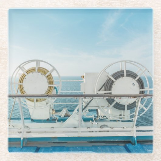 Geländer eines Kreuzschiffs Glasuntersetzer (Vorderseite)