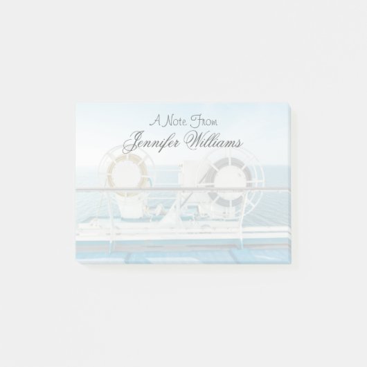 Geländer eines Kreuzschiffs Post-it Klebezettel (Vorderseite)