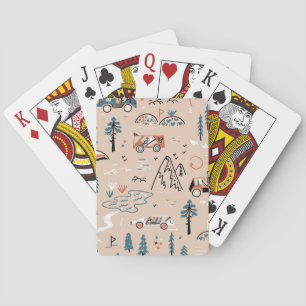 Geländerennen, Vintag nahtlos. Spielkarten