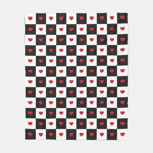 Geländerte Herzen Fleecedecke (Vorderseite)