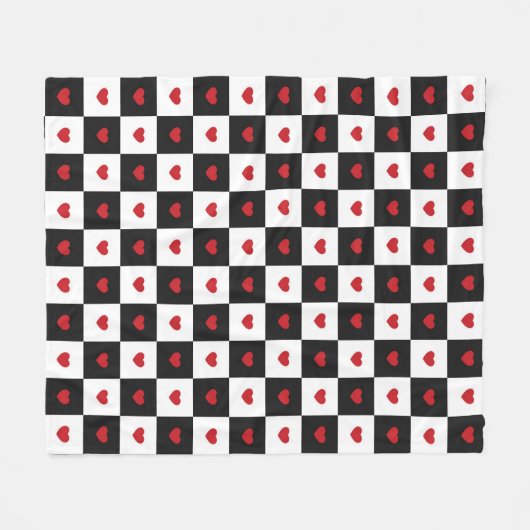 Geländerte Herzen Fleecedecke (Vorderseite (Horizontal))