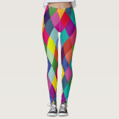 Geländerter Harlequin-Regenbogen-farbig Leggings (Vorderseite)
