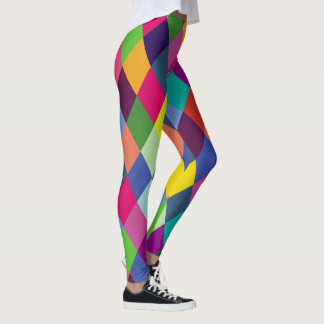 Geländerter Harlequin-Regenbogen-farbig Leggings