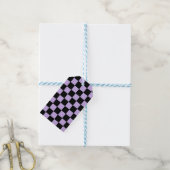 Geländerter Lavendel und Schwarz Geschenkanhänger (Mit Garn)