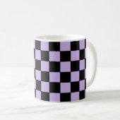 Geländerter Lavendel und Schwarz Kaffeetasse (VorderseiteRechts)