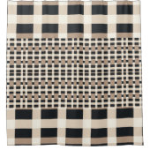 Geländertes Beige Brown Duschvorhang (Vorderseite)