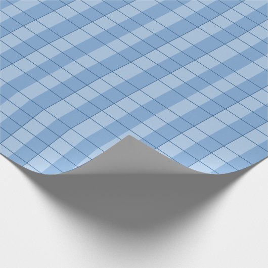 Geländertes Blau Geschenkpapier (Ecke)