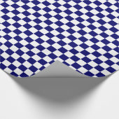 Geländertes Blau und Weiß Geschenkpapier (Ecke)