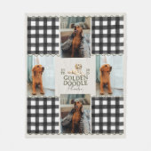 Geländertes Gingham Golden Doodle Haustier Vier Fo Fleecedecke (Vorderseite)