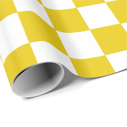 Geländertes Gold und Weiß Geschenkpapier (Rolleneckpunkt)