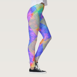 Geländertes Harlequin-Regenbogen-Herringbone-Farbv Leggings