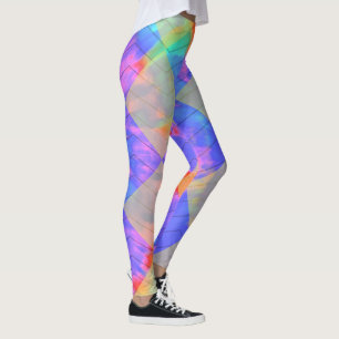 Geländertes Harlequin-Regenbogen-Herringbone-Farbv Leggings