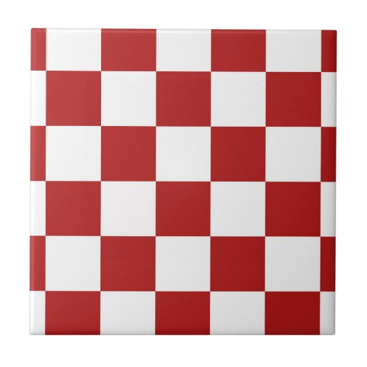 Geländertes Rot und Weiß Fliese (Vorderseite)