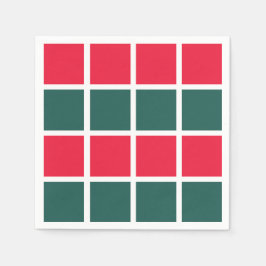 Geländertes rotes, kariertes Party Serviette