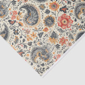 Geländetes Orangen- und Blaupaisley-Muster Seidenpapier (Ausschnitt)