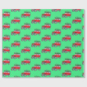 Geländewagen mit Weihnachtsbaum Geschenkpapier (Flach)