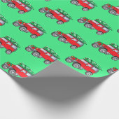 Geländewagen mit Weihnachtsbaum Geschenkpapier (Ecke)