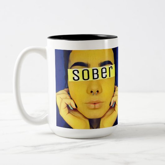 Gelangen Sie an eine Sitzung Zweifarbige Tasse (Links)