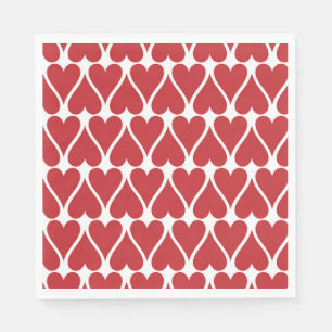 Gelangtes Rotes Herz Serviette