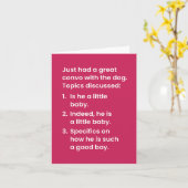 gelangweilt und mit dem Hund reden / Nur weil Karte (Gelbe Blume)